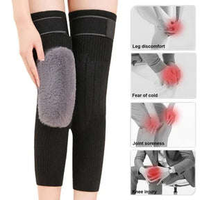 Pain Relief 2 Pcs Adjustable Wool knee Warmers