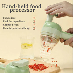 HANDHELD 4 IN 1 ELECTRIC VEGETABLE CUTTER USB CHARGING FRUIT VEGETABLE CHOPPER