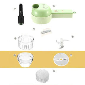 HANDHELD 4 IN 1 ELECTRIC VEGETABLE CUTTER USB CHARGING FRUIT VEGETABLE CHOPPER