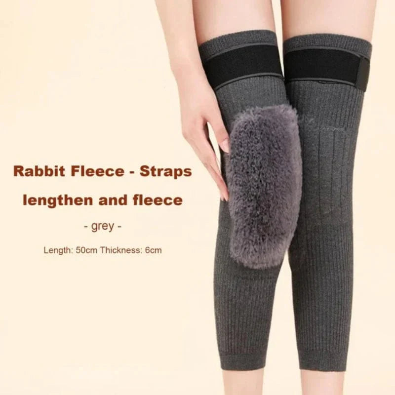 Pain Relief 2 Pcs Adjustable Wool knee Warmers